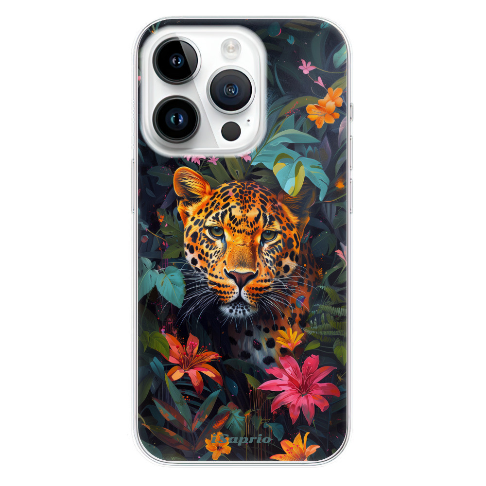 Odolné silikónové puzdro iSaprio - Flower Jaguar - iPhone 15 Pro