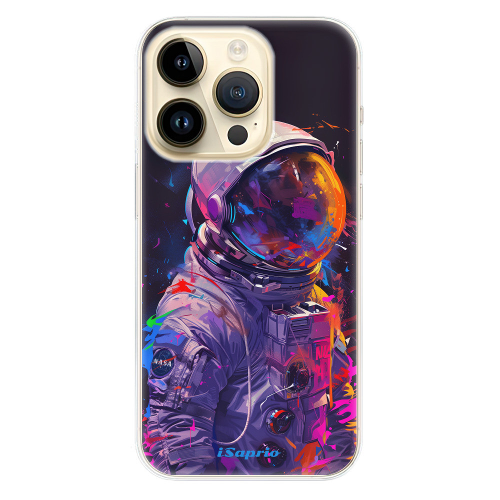 Odolné silikónové puzdro iSaprio - Neon Astronaut - iPhone 14 Pro