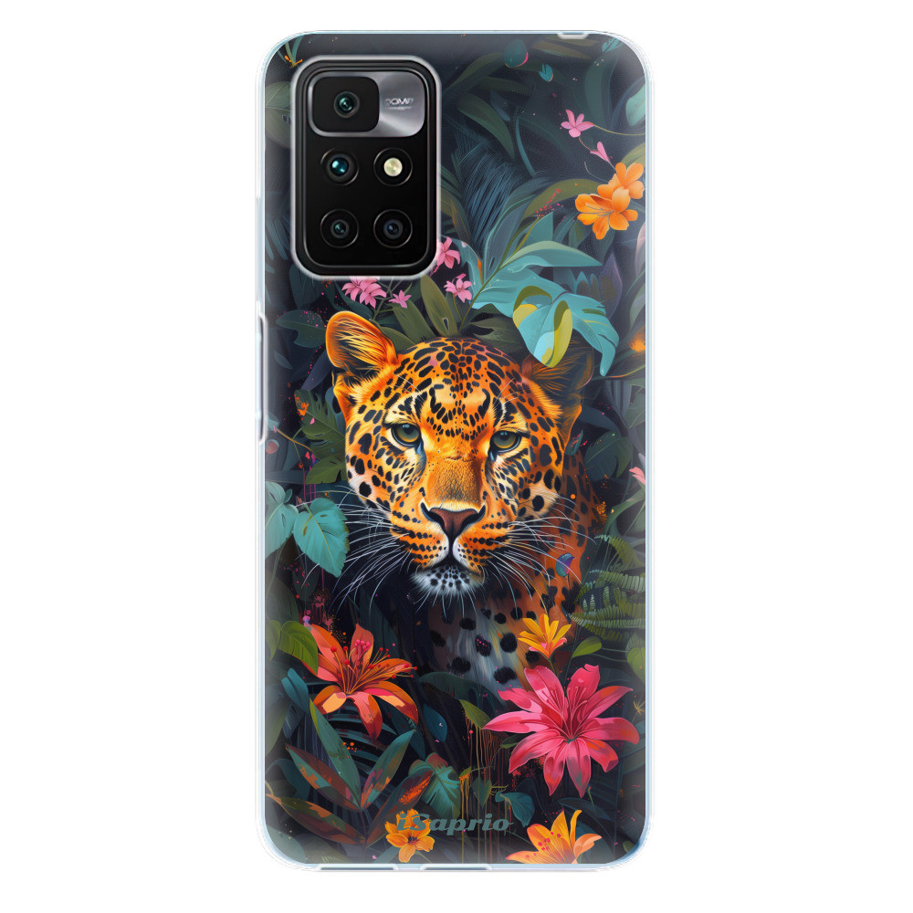 Odolné silikónové puzdro iSaprio - Flower Jaguar - Xiaomi Redmi 10