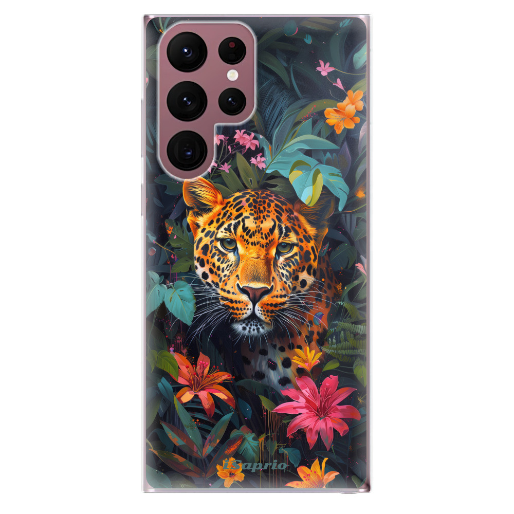 Odolné silikónové puzdro iSaprio - Flower Jaguar - Samsung Galaxy S22 Ultra 5G