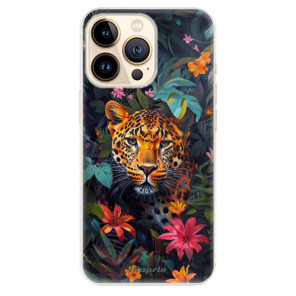 Odolné silikónové puzdro iSaprio - Flower Jaguar - iPhone 13 Pro