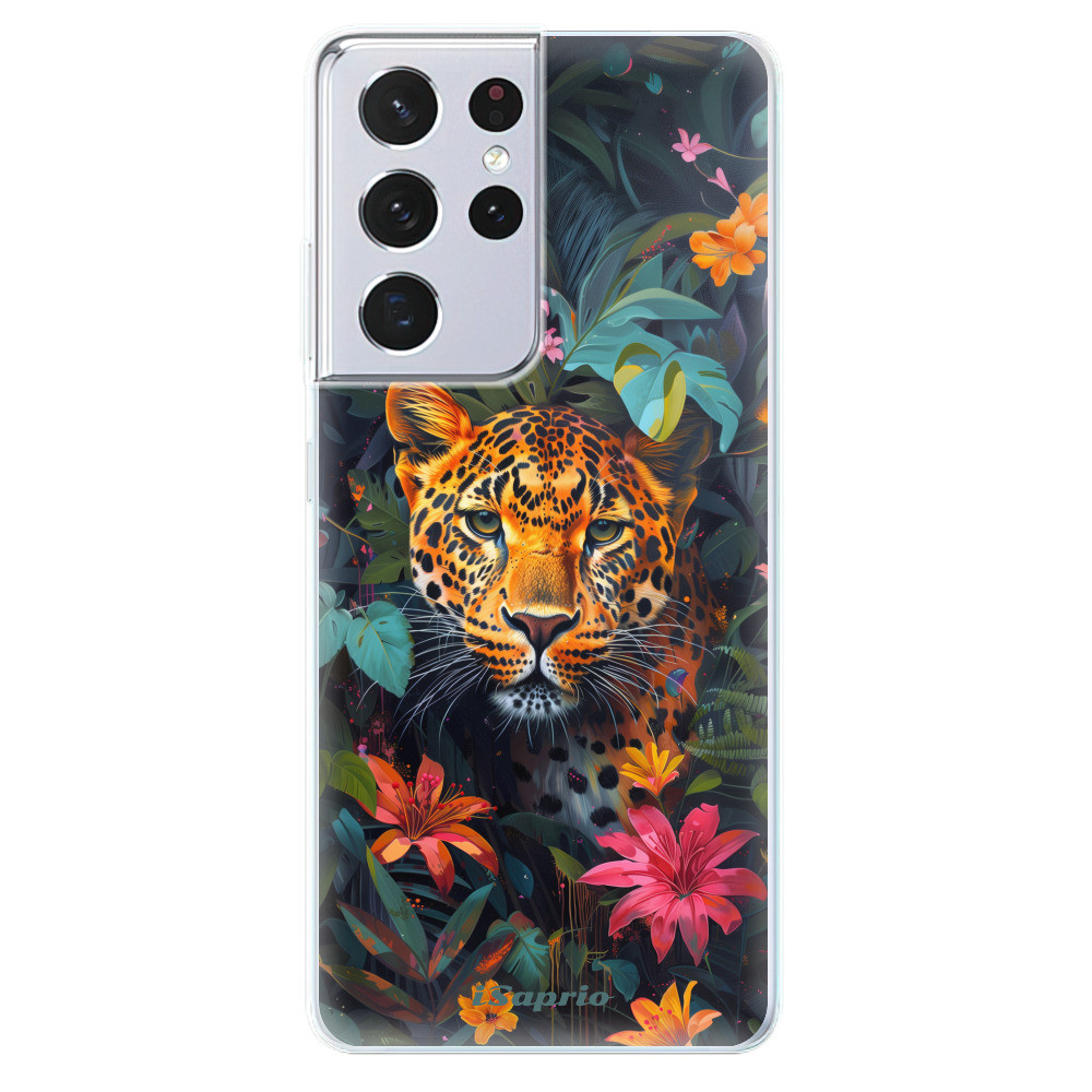 Odolné silikónové puzdro iSaprio - Flower Jaguar - Samsung Galaxy S21 Ultra