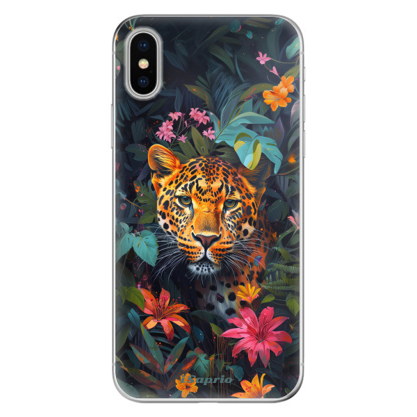 Odolné silikónové puzdro iSaprio - Flower Jaguar - iPhone X