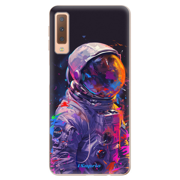 Odolné silikónové puzdro iSaprio - Neon Astronaut - Samsung Galaxy A7 (2018)