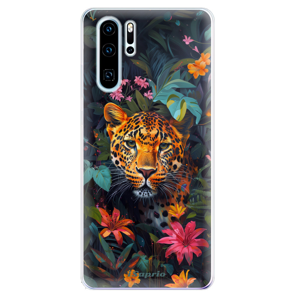 Odolné silikónové puzdro iSaprio - Flower Jaguar - Huawei P30 Pro