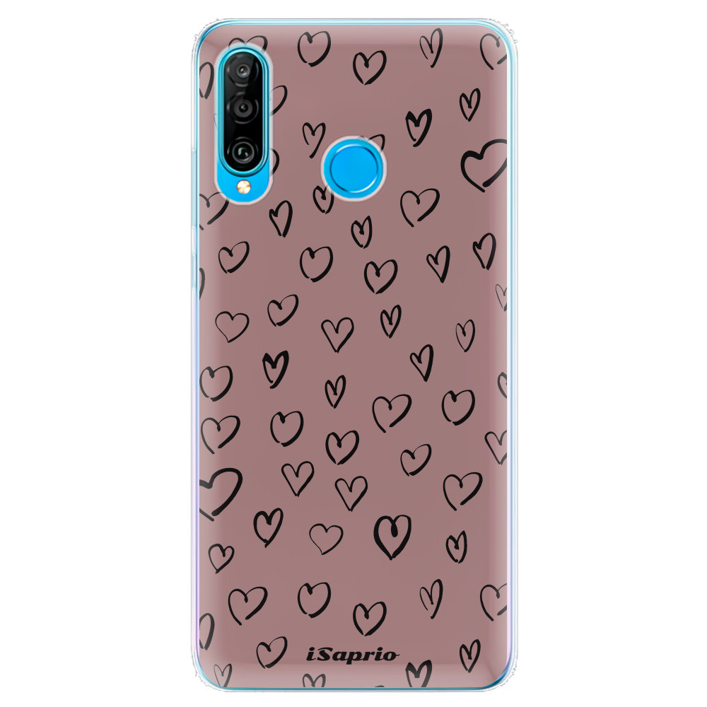 Odolné silikónové puzdro iSaprio - Heart Dark - Huawei P30 Lite
