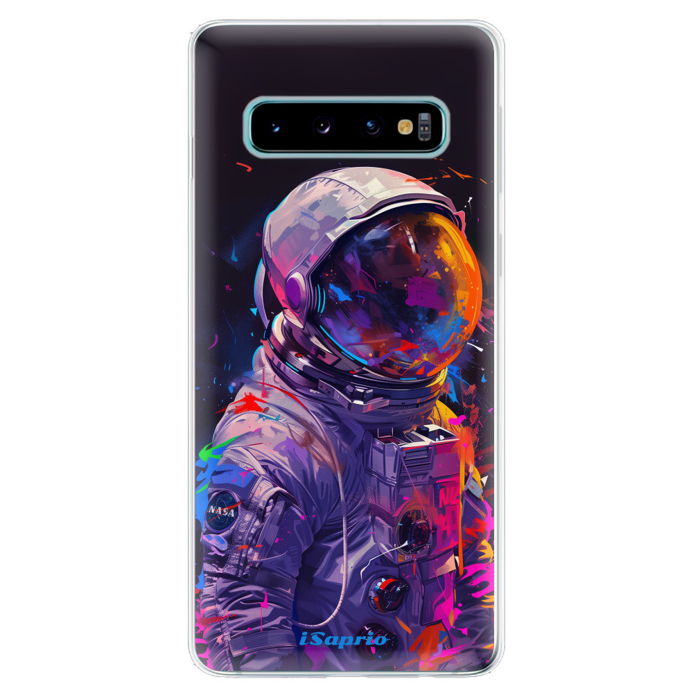 Odolné silikónové puzdro iSaprio - Neon Astronaut - Samsung Galaxy S10