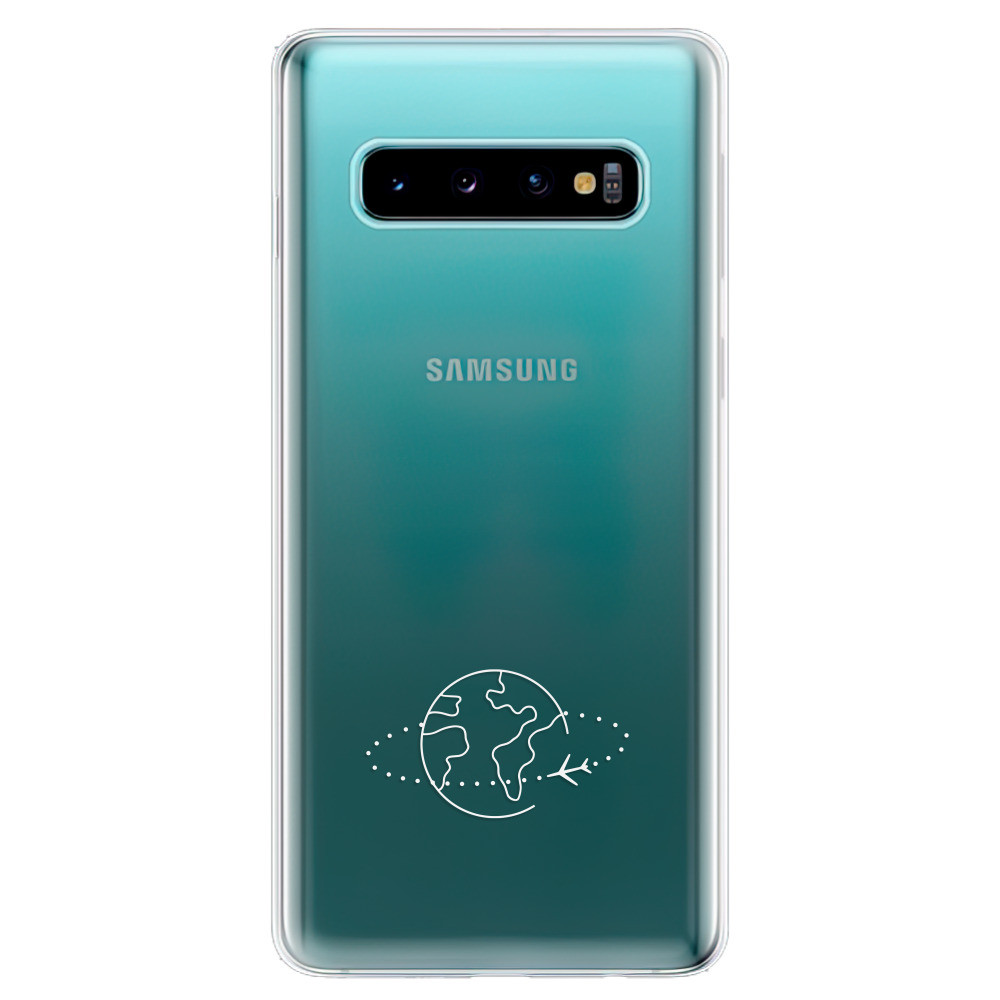 Odolné silikónové puzdro iSaprio - čiré - Travel - Samsung Galaxy S10