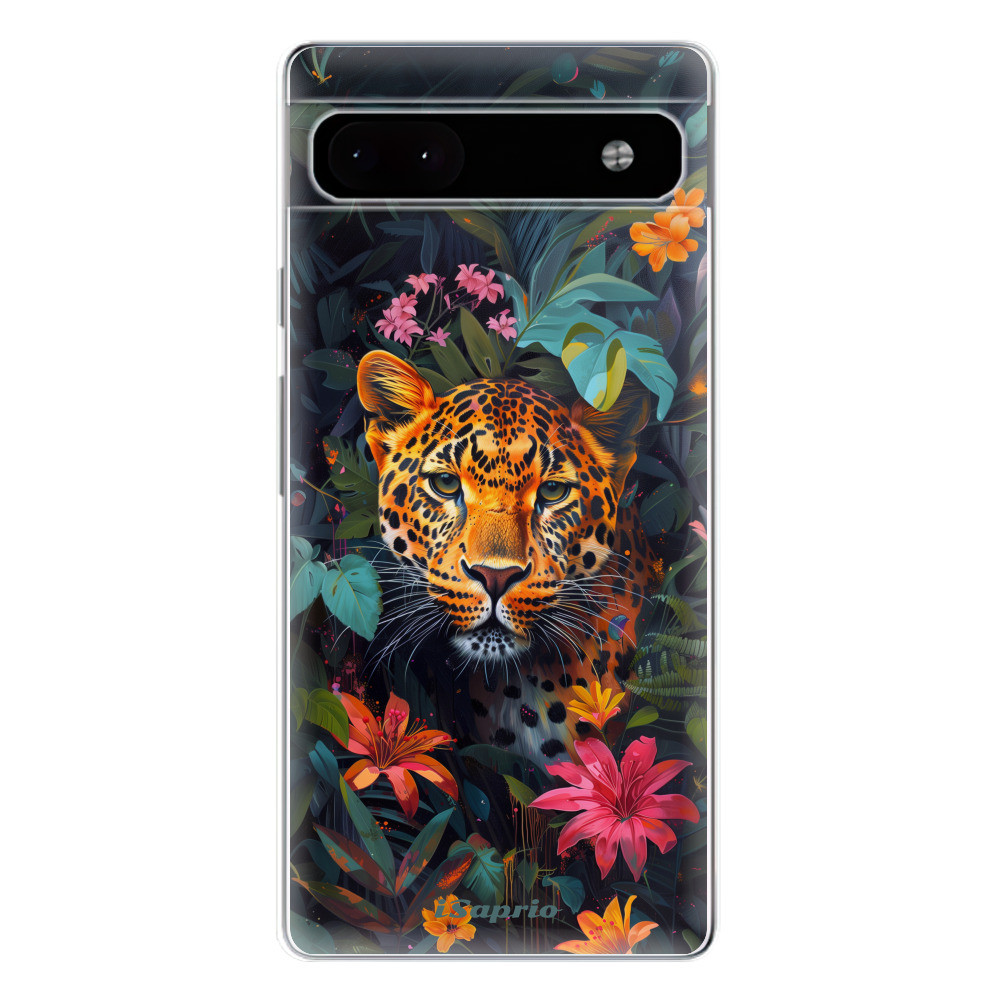 Odolné silikónové puzdro iSaprio - Flower Jaguar - Google Pixel 6a 5G