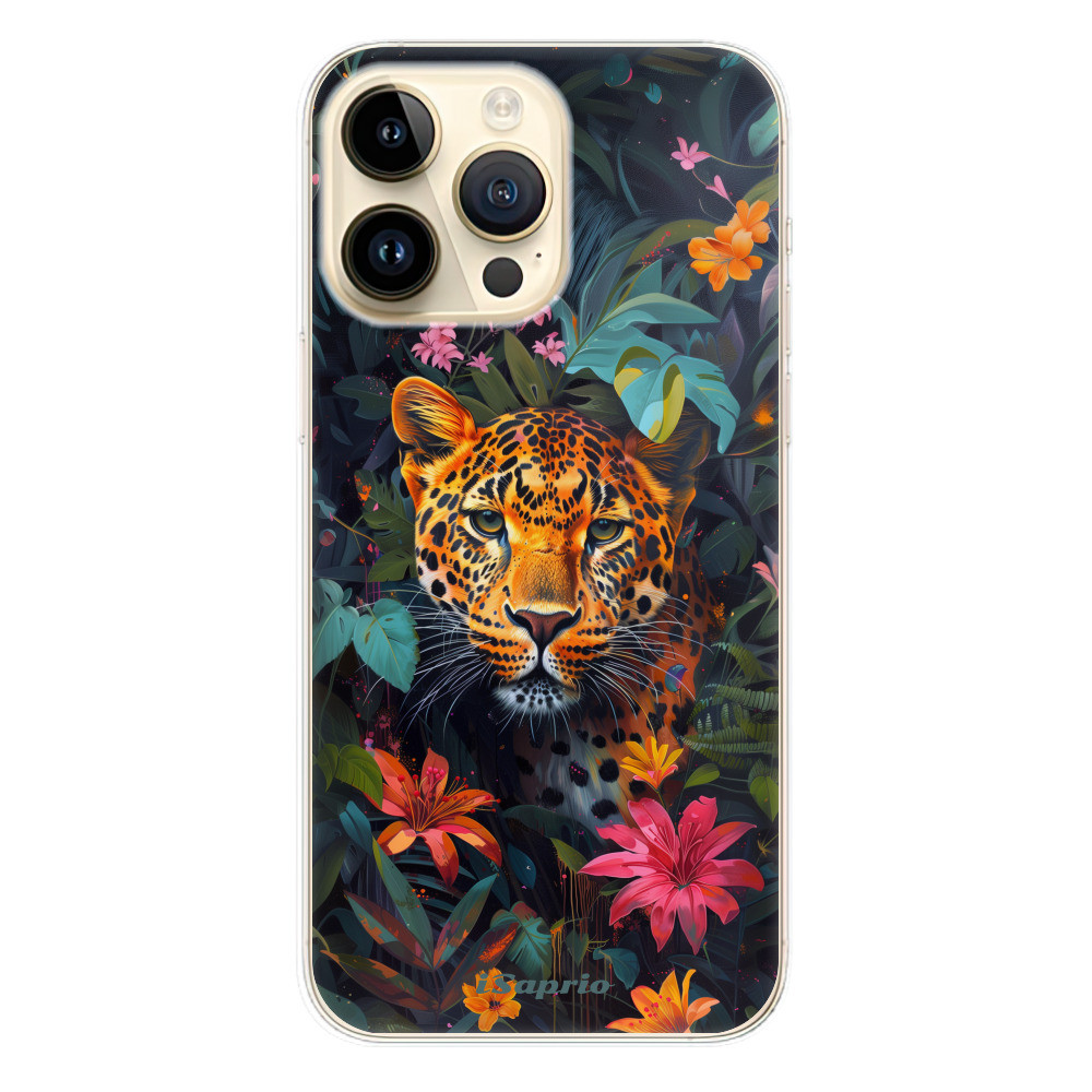 Odolné silikónové puzdro iSaprio - Flower Jaguar - iPhone 14 Pro Max