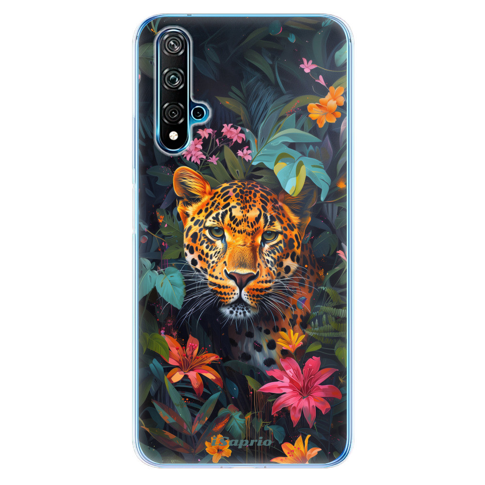Odolné silikónové puzdro iSaprio - Flower Jaguar - Huawei Nova 5T