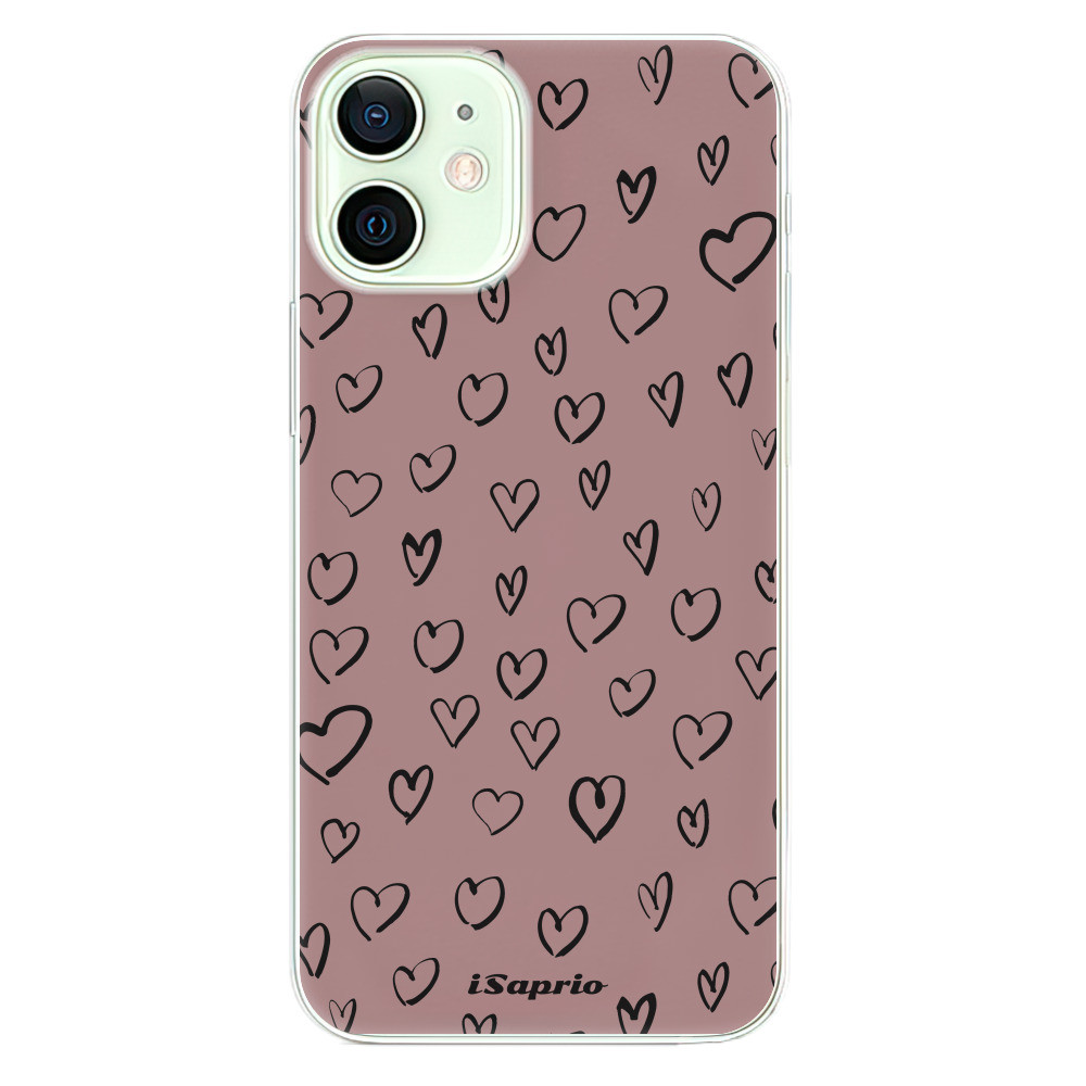 Odolné silikónové puzdro iSaprio - Heart Dark - iPhone 12 mini