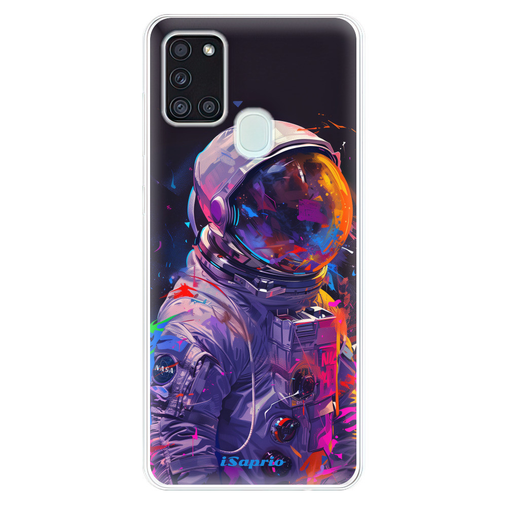 Odolné silikónové puzdro iSaprio - Neon Astronaut - Samsung Galaxy A21s
