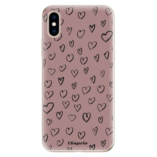 Odolné silikónové puzdro iSaprio - Heart Dark - iPhone XS