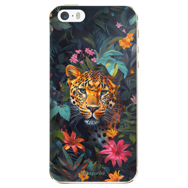 Odolné silikónové puzdro iSaprio - Flower Jaguar - iPhone 5/5S/SE