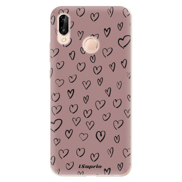 Odolné silikónové puzdro iSaprio - Heart Dark - Huawei P20 Lite