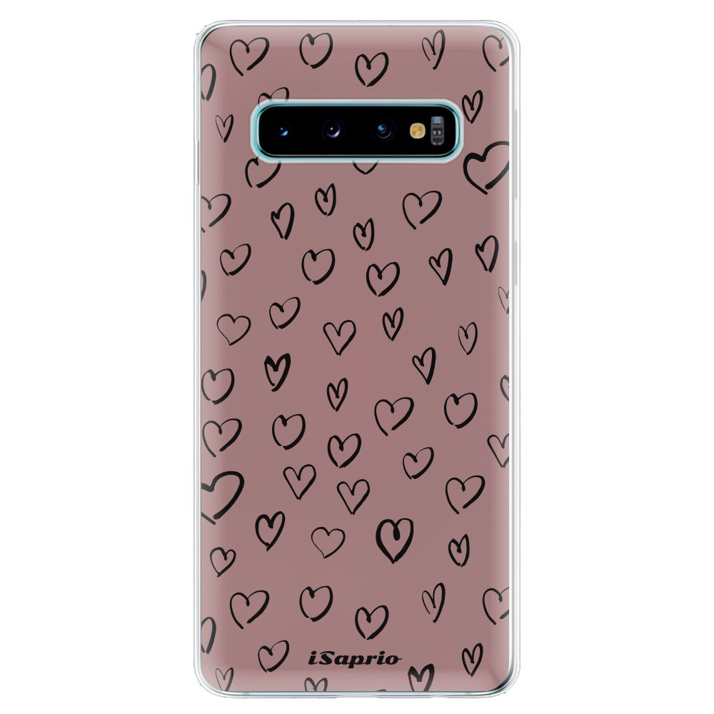 Odolné silikónové puzdro iSaprio - Heart Dark - Samsung Galaxy S10