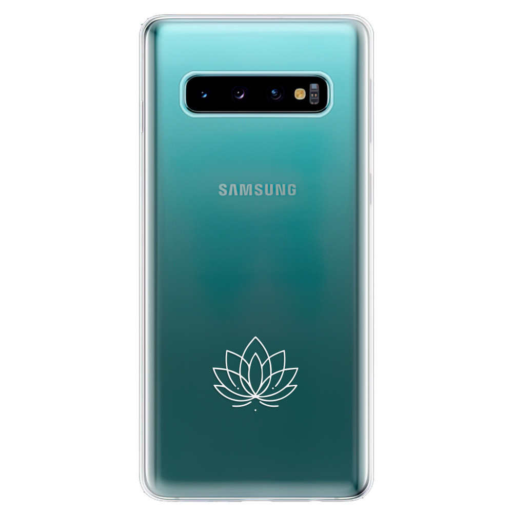 Odolné silikónové puzdro iSaprio - čiré - Lotos - Samsung Galaxy S10