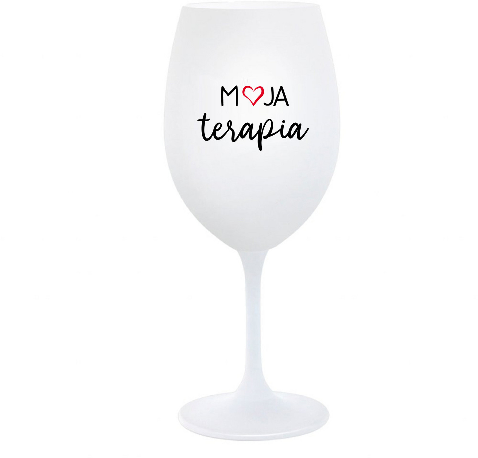 MOJA TERAPIA - bílá  sklenice na víno 350 ml