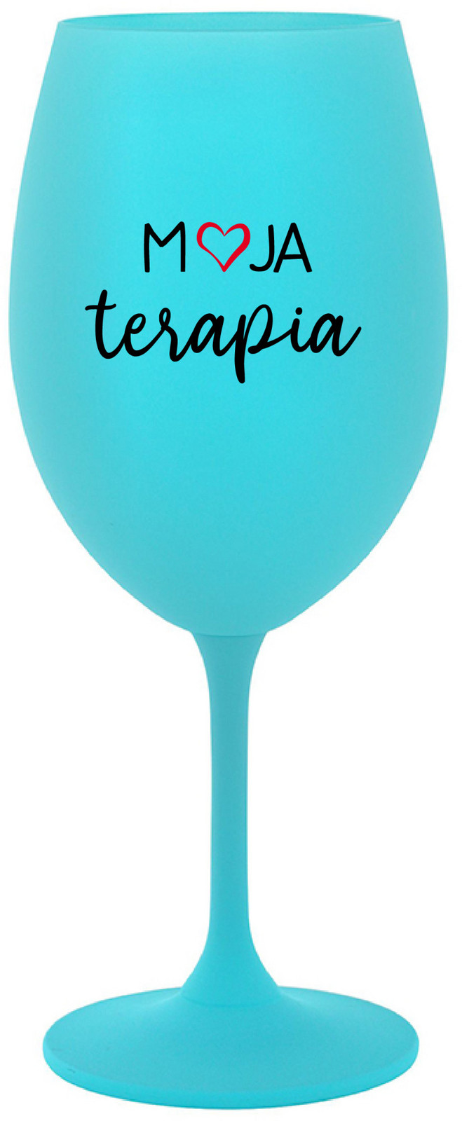 MOJA TERAPIA - tyrkysová sklenice na víno 350 ml