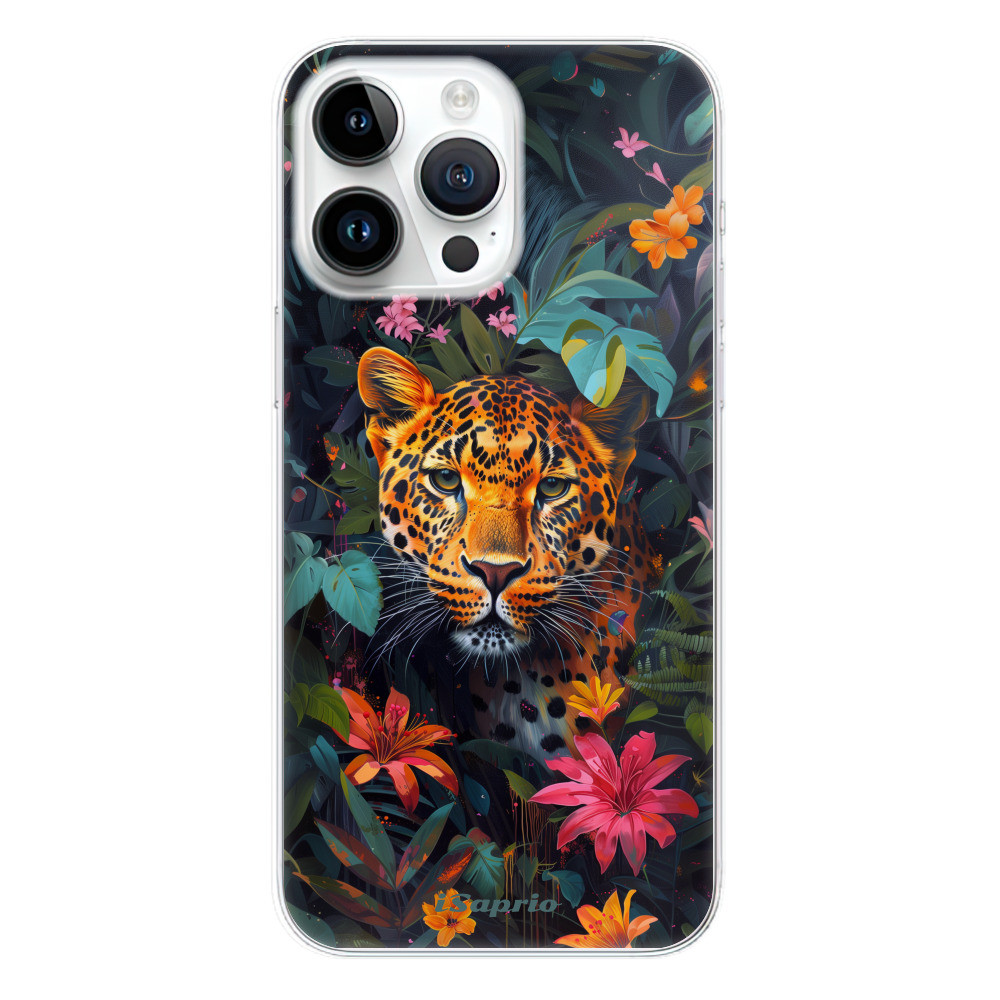 Odolné silikónové puzdro iSaprio - Flower Jaguar - iPhone 15 Pro Max