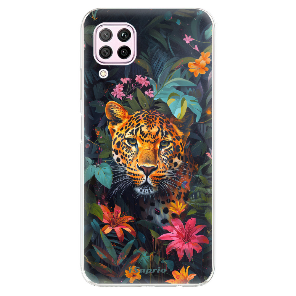 Odolné silikónové puzdro iSaprio - Flower Jaguar - Huawei P40 Lite