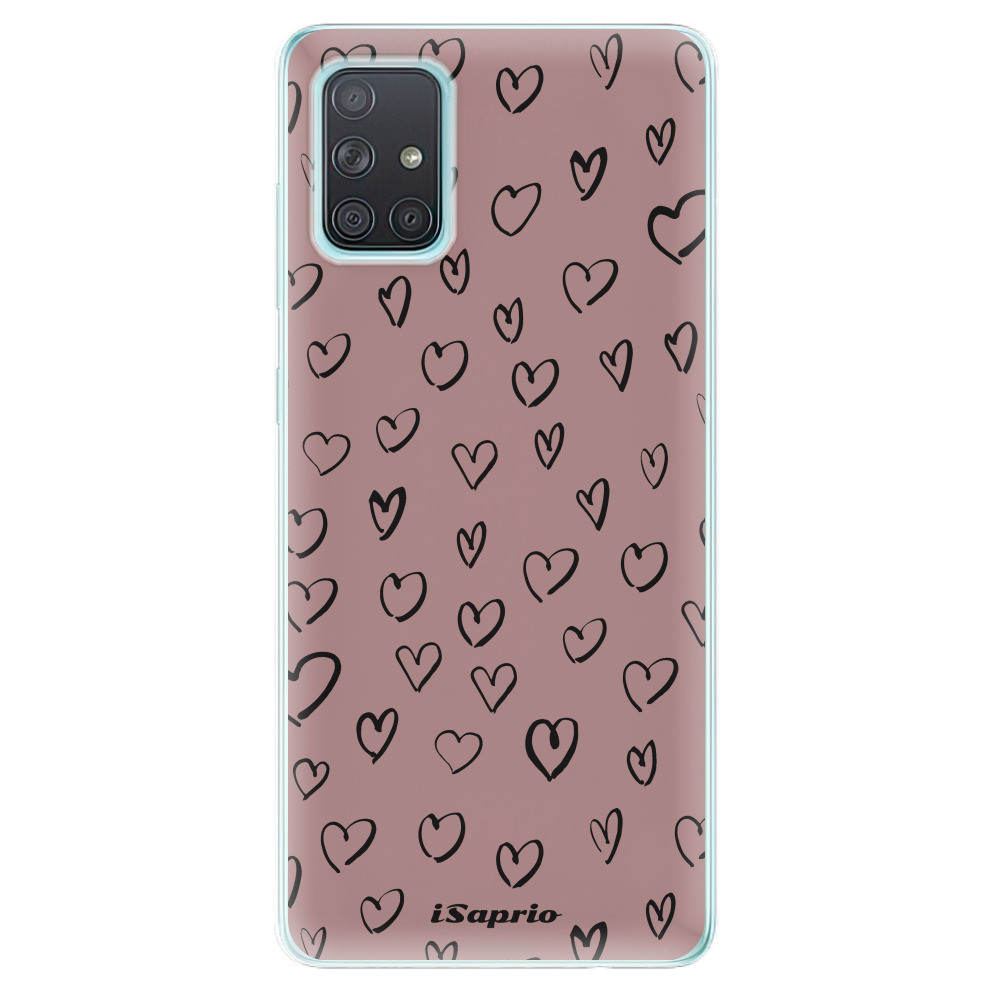Odolné silikónové puzdro iSaprio - Heart Dark - Samsung Galaxy A71