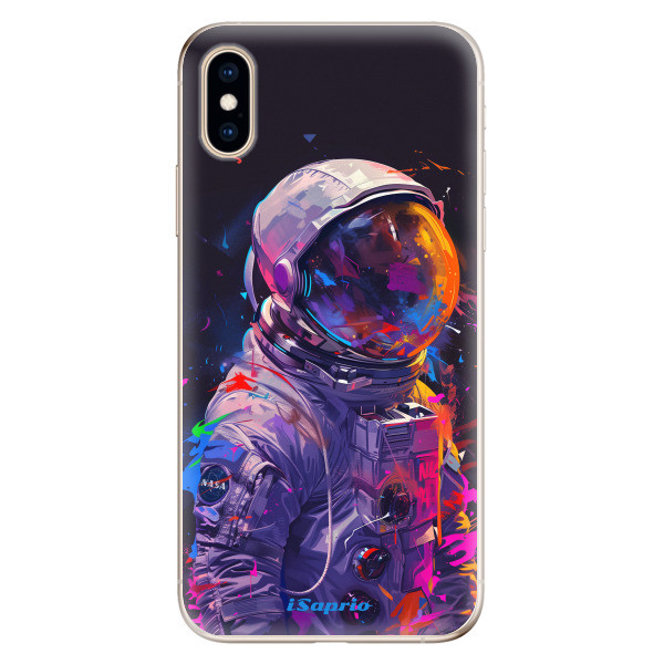 Odolné silikónové puzdro iSaprio - Neon Astronaut - iPhone XS