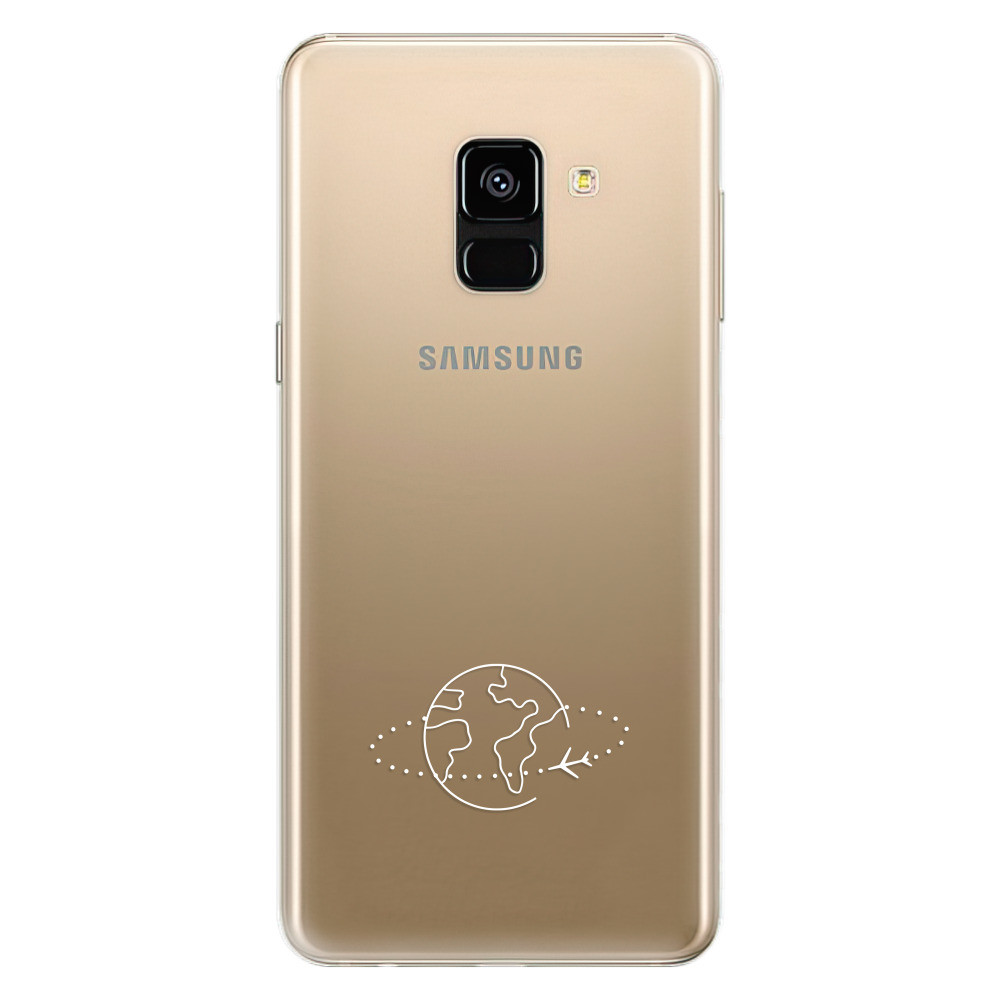 Odolné silikónové puzdro iSaprio - čiré - Travel - Samsung Galaxy A8 2018