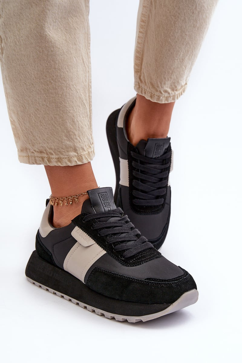 Women's platform sneakers Big Star Memory Foam System Black