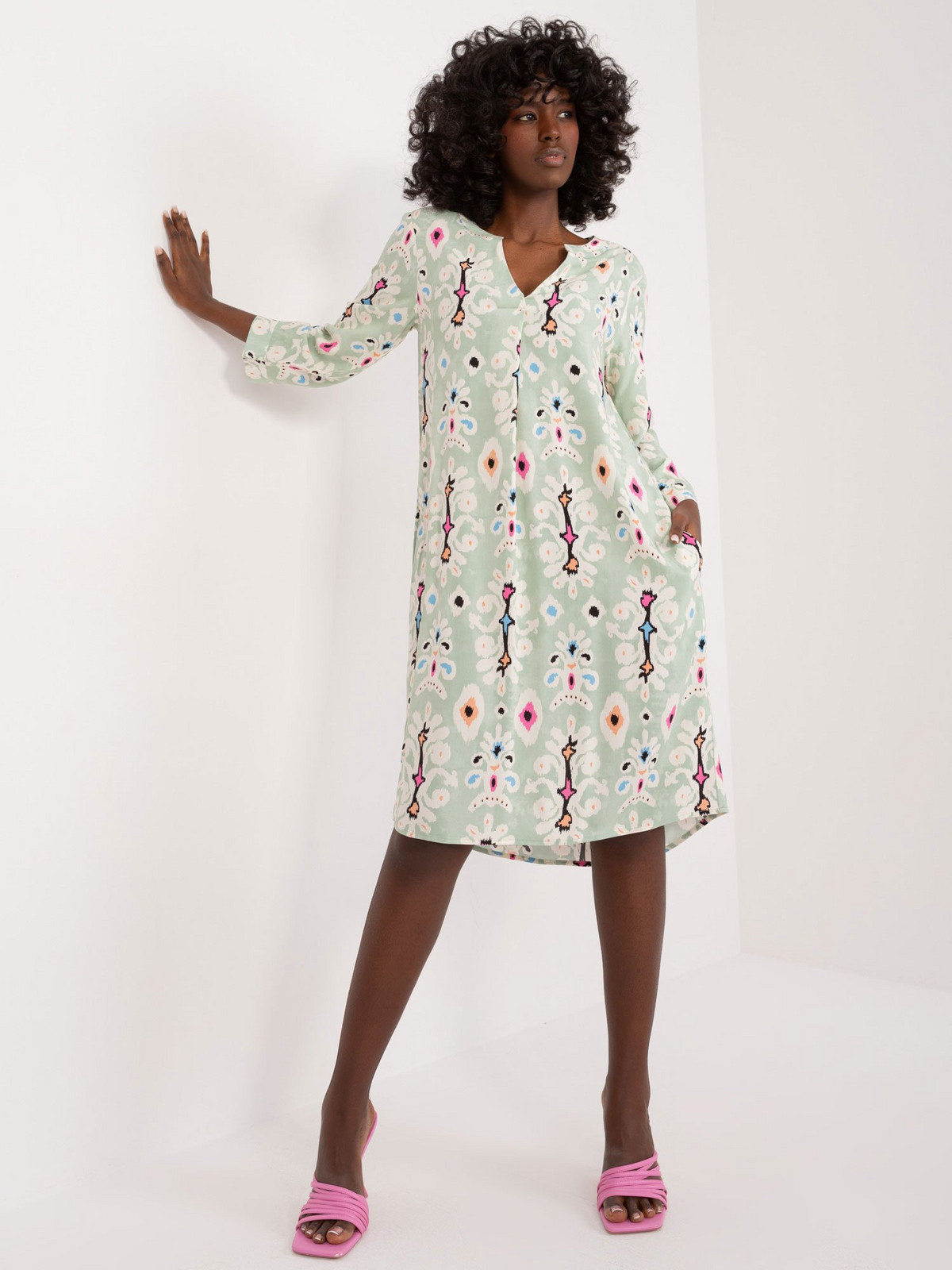 Pistachio summer dress with SUBLEVEL patterns