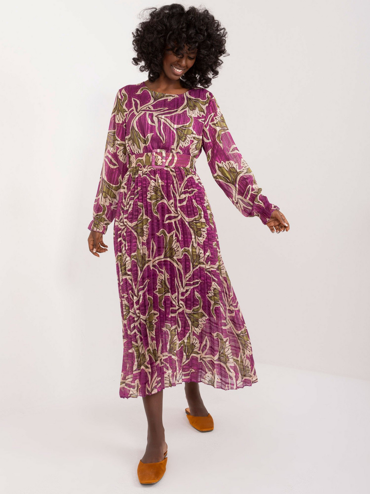 Purple dress with shiny thread