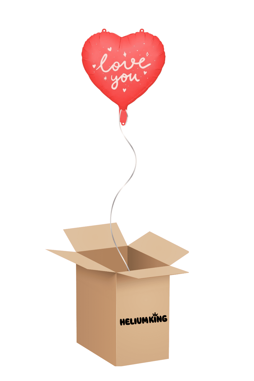 HeliumKing Balónový box - Červené srdce love you 45 cm