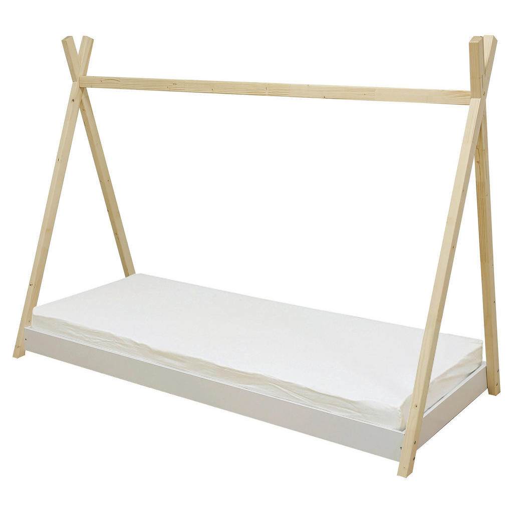 MID.YOU DOMČEKOVÁ POSTEĽ, 90/200 cm, drevo, kompozitné drevo, farby smreku, biela