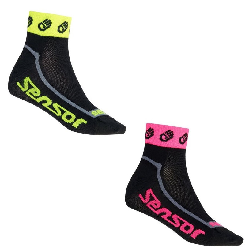 SENSOR PONOŽKY 2-PACK RACE LITE SMALL HANDS reflex žltá-ružová Pohlavie: deti