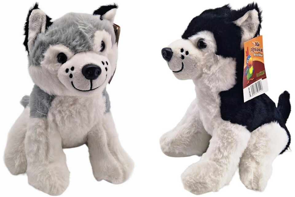 Pes Husky plyšový 25cm - čierna
