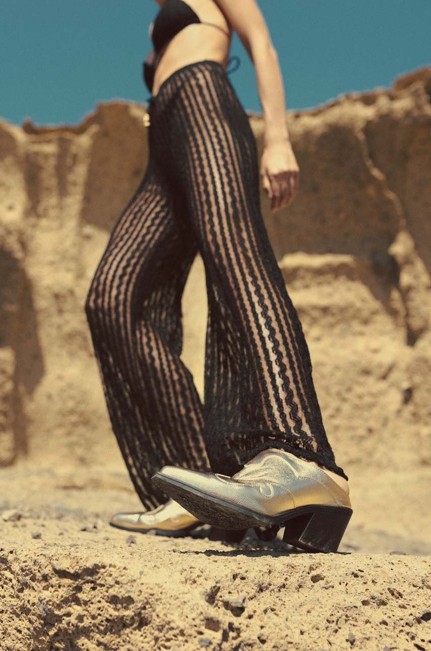 Šľapky Answear Lab dámske, zlatá farba, na podpätku