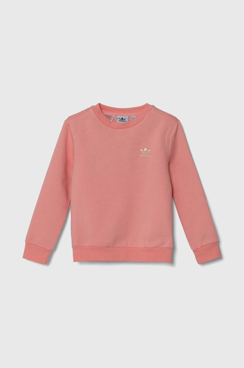 Detská mikina adidas Originals CREW ružová farba, s nášivkou, IX5299