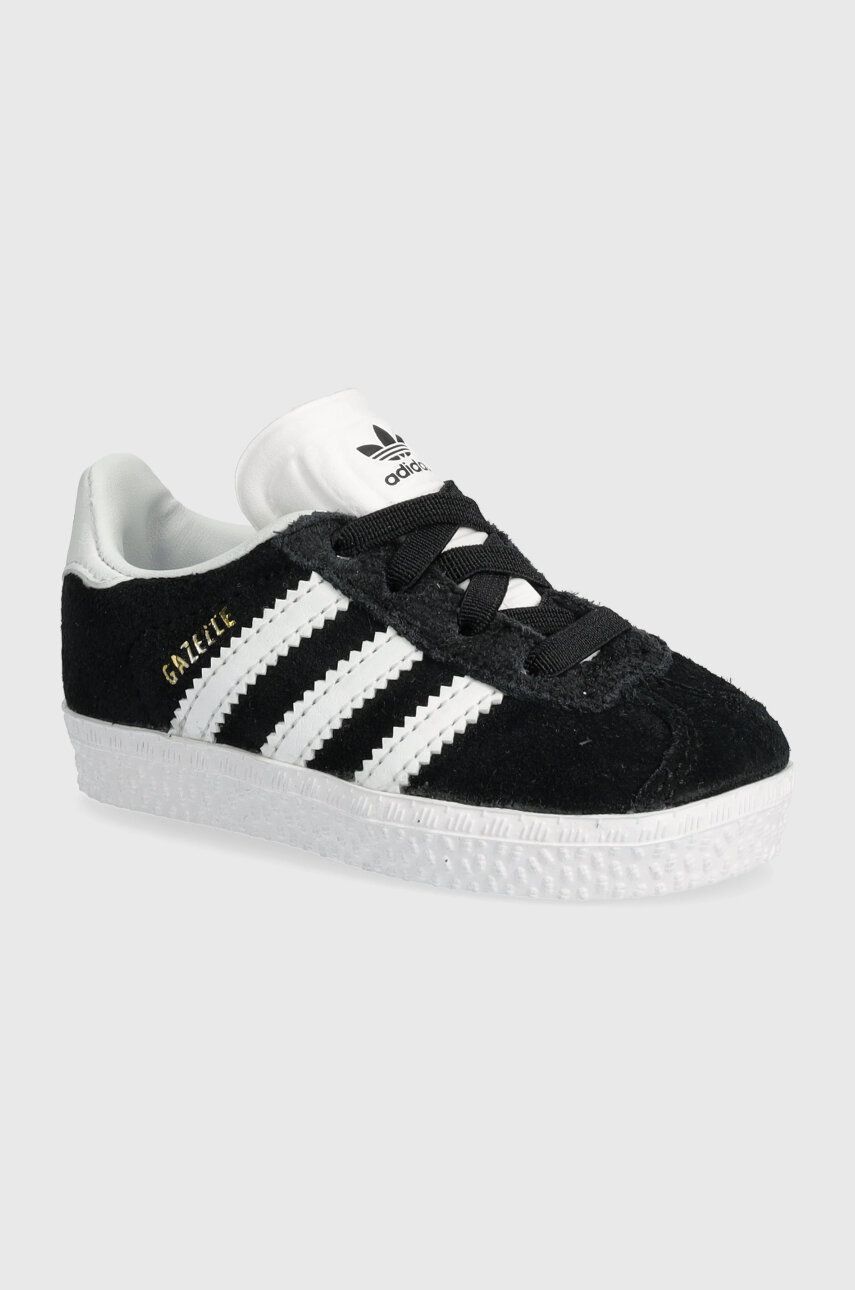 Detské tenisky adidas Originals GAZELLE CF EL čierna farba, IH0338