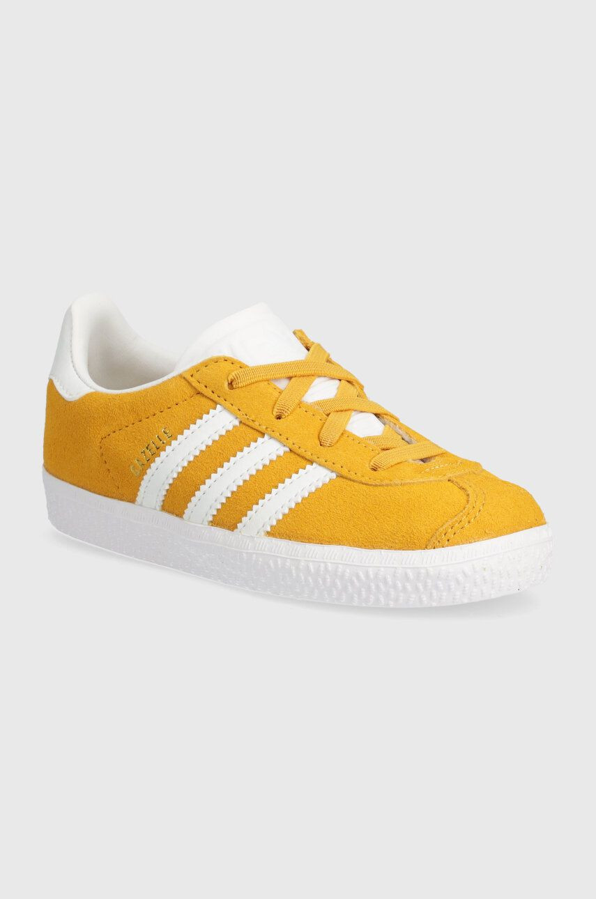 Detské semišové tenisky adidas Originals GAZELLE CF EL žltá farba, IH0361