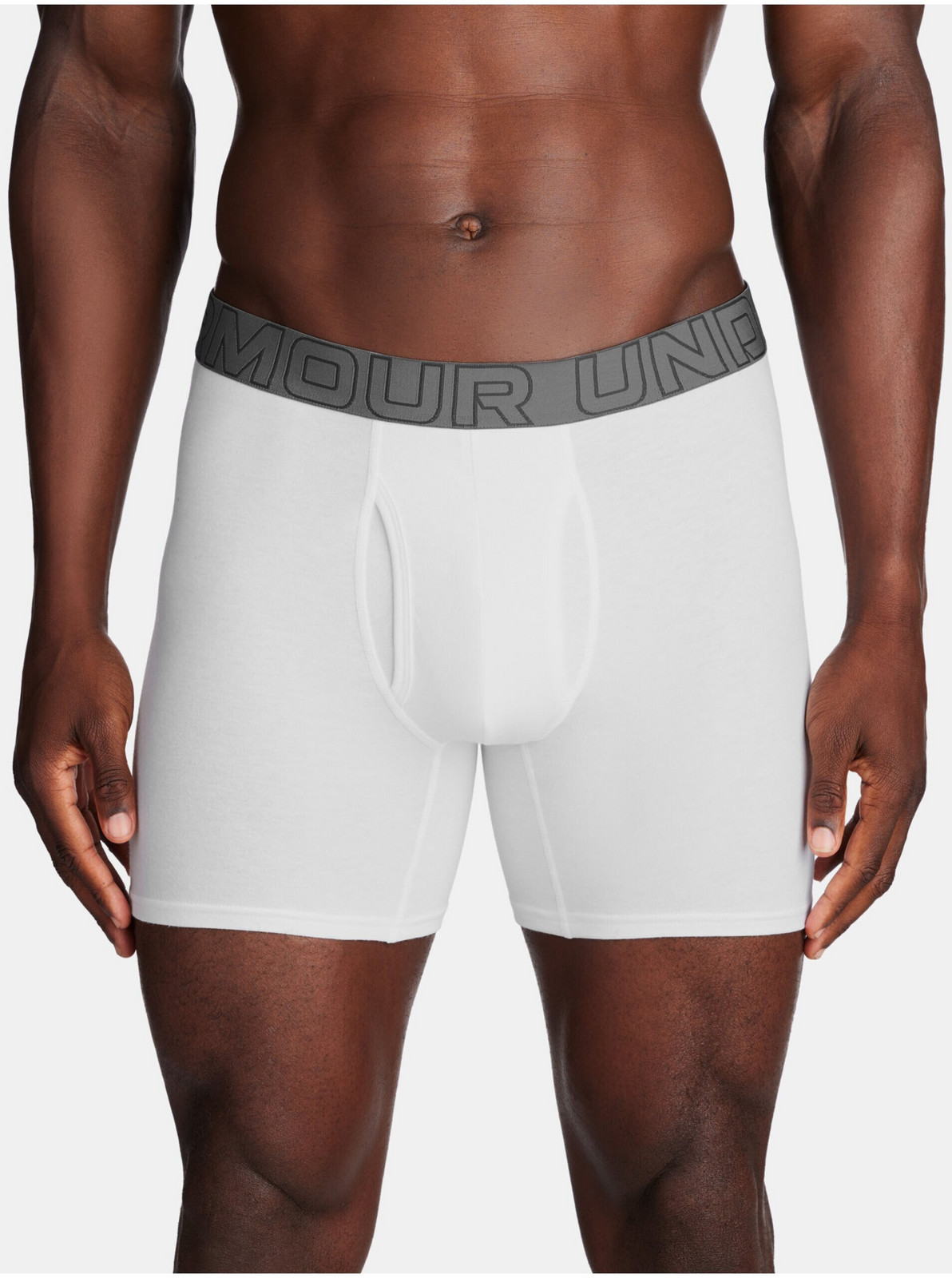 Súprava troch pánskych boxeriek v bielej farbe Under Armour UA Performance Cotton 6in