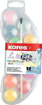 KORES AKUARELLOS MINI PASTEL 25 mm 12 farieb + štetec