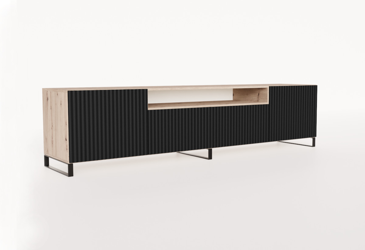 Expedo TV stolík LENONA s nohami, 200x42x41, dub artisan/čierna