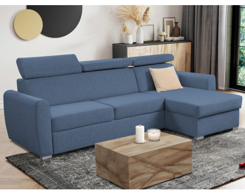 Rohová sedacia súprava Mistic, modrá látka%