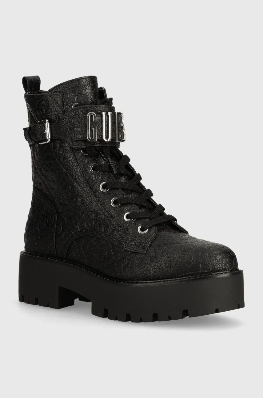 Workery Guess VAIRES dámske, čierna farba, na platforme, FLTSOM FAL10