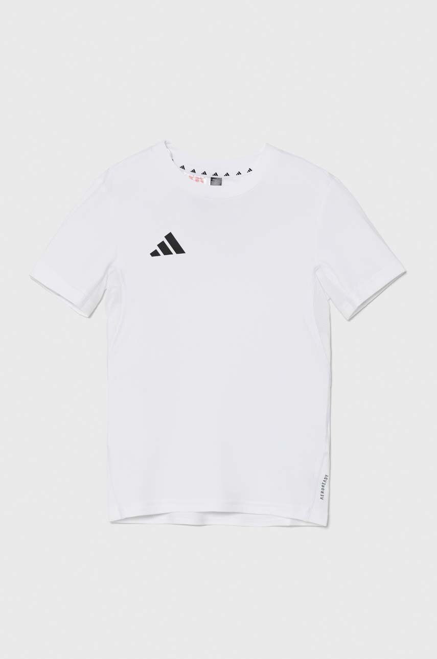 Detské tričko adidas J TEAM TEE biela farba, jednofarebné, IT5056