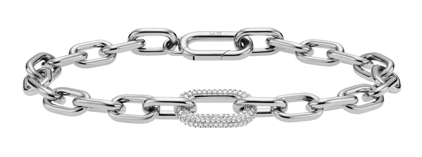 Daniel Wellington Luxusný oceľový náramok s kryštálmi Crystal Link DW00400608 17,5 cm