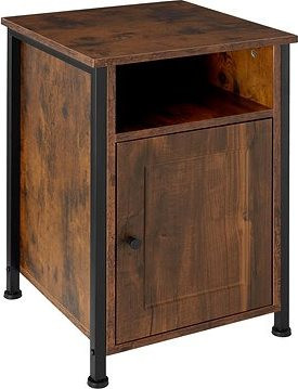 TecTake Nočný stolík Blackburn 40 × 42 × 60,5 cm – Industrial tmavé drevo