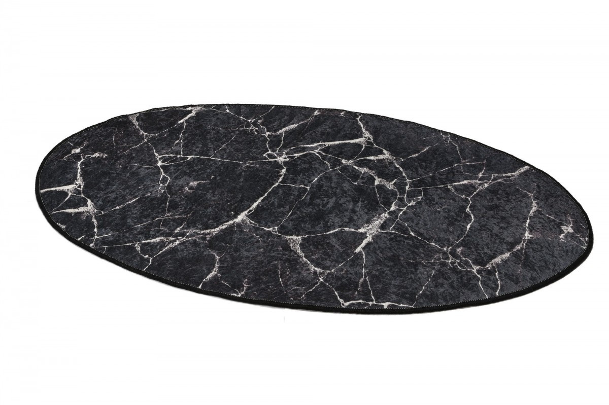 Koupelnová předložka Marble DJT 80x120 černá/bílá