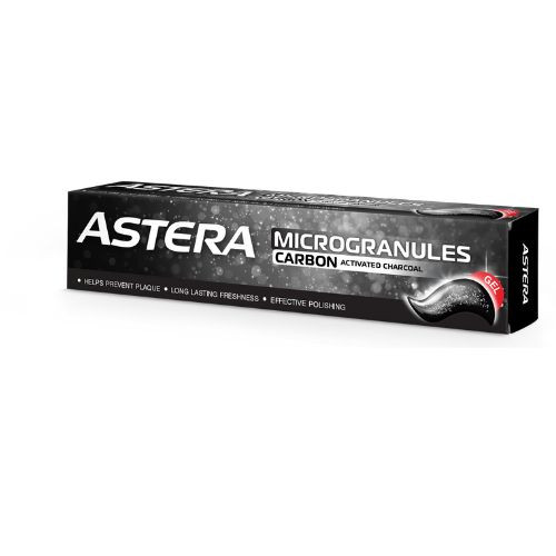 Gélová zubná pasta s mikrogranulami s aktívnym uhlím Carbon Astera 75ml